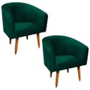 Ver imagem 1 de Kit 2 Poltronas Stella Peach Verde Esmeralda - D'Rossi