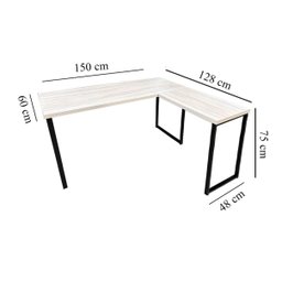 Mesa de Escritório em L Madeira 150x128 Reforçado Amantea/preto - 4