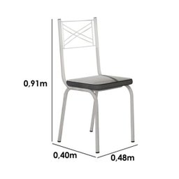 Conjunto de Mesa Malva Vidro Branco 140cm com 6 Cadeiras 119 Branco Platina Artefamol - 4