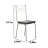 Conjunto de Mesa Malva Vidro Branco 140cm com 6 Cadeiras 119 Branco Platina Artefamol - 4