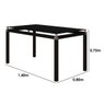 Conjunto de Mesa Malva Vidro Preto de 140 Cm com 6 Cadeiras 118 Preto Artefamol - 5