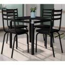 Ver imagem 1 de Conjunto de Mesa Malva 75cm Vidro Preto e 4 Cadeiras 118 Preto Artefamol