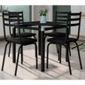 Conjunto de Mesa Malva 75cm Vidro Preto e 4 Cadeiras 118 Preto Artefamol - 1