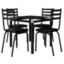 Ver imagem 2 de Conjunto de Mesa Malva 75cm Vidro Preto e 4 Cadeiras 118 Preto Artefamol