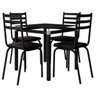 Conjunto de Mesa Malva 75cm Vidro Preto e 4 Cadeiras 118 Preto Artefamol - 2