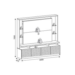 Home Theater Italian DJ Moveis para TV ate 60 Pol Duna Off White - 3