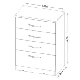 Cômoda Astral 4 Gavetas Branco Demóbile - 3