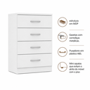 Ver imagem 3 de Cômoda Astral 4 Gavetas Branco Demóbile