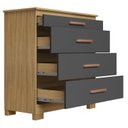 Ver imagem 3 de Cômoda 4 Gavetas New e Guarda Roupa Casal Londres com Espelho Carvalho Americano Grafite- Incorplac