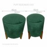 Puff Redondo Evo Peach Em Veludo Verde - 2