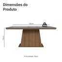 Ver imagem 2 de Mesa de Jantar Retangular Tampo com Moldura e Vidro Sobreposto Rustic/Cinza 5364 Madesa