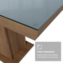 Ver imagem 5 de Mesa de Jantar Retangular Tampo com Moldura e Vidro Sobreposto Rustic/Cinza 5364 Madesa