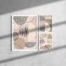 Kit Quadros Quarto Casal Moldura Abstrato 20x30cm e 40x60cm - 2