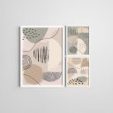Ver imagem 1 de Kit Quadros Quarto Casal Moldura Abstrato 20x30cm e 40x60cm