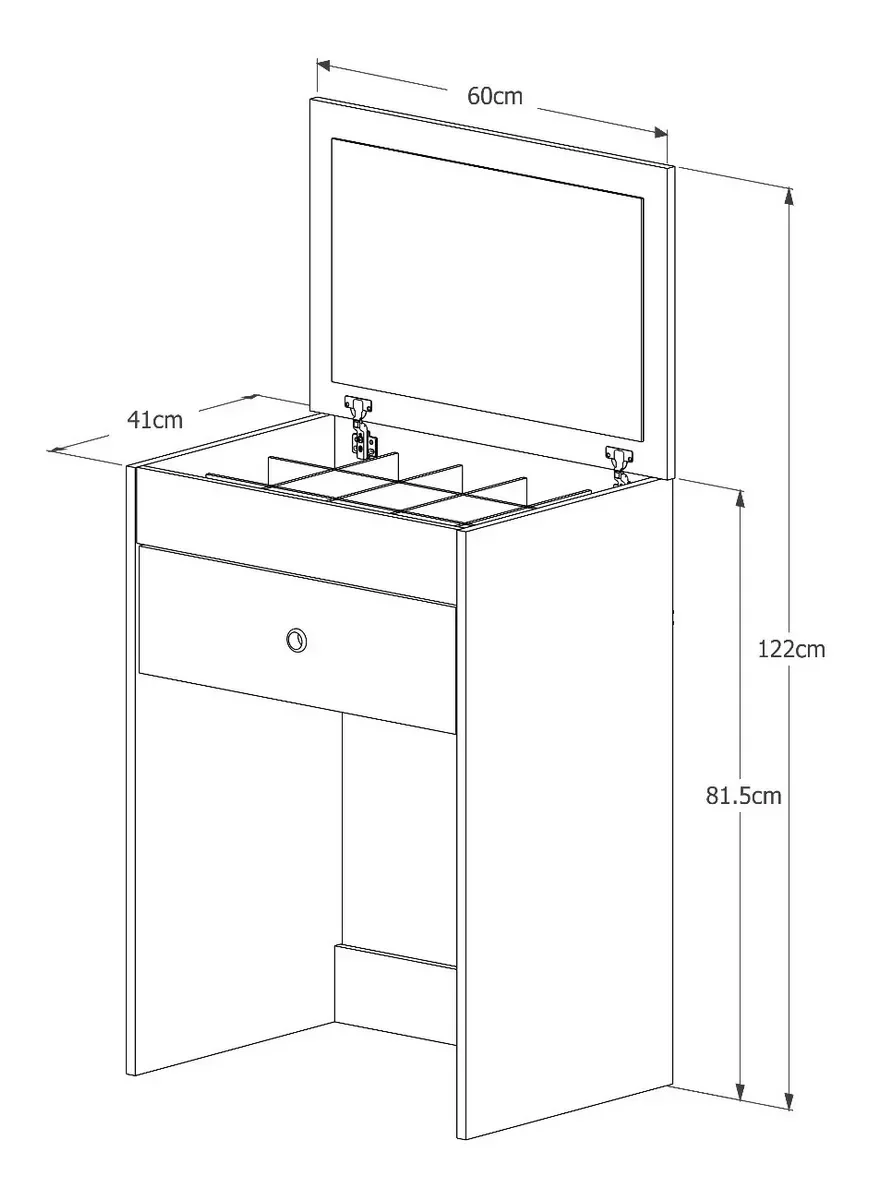 Penteadeira com Banqueta Embutida Olívia Versátil - 5