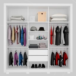 Guarda Roupa Casal 3 Portas com Espelho e 2 Gavetas Residence - Branco - 3