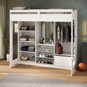 Ver imagem 2 de Cama Juvenil Multifuncional com Closet e 1 Gaveta Luna Branco Espresso Moveis