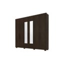 Ver imagem 1 de Guarda-Roupa Casal New Maestro com Pés e Espelho 6 Portas 3 Gavetas Ébano Touch Demóbile