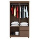 Ver imagem 3 de Guarda-Roupa Solteiro 4 Portas Lotus Demobile Nogal Vanilla Touch