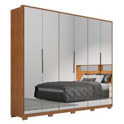 Guarda-Roupa 6 Portas 6 Espelhos com Pé Atrice Demartez Amendola Touch - 1