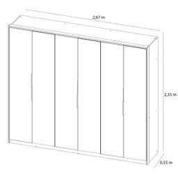 Guarda-Roupa 6 Portas 6 Espelhos com Pé Atrice Demartez Amendola Touch - 4