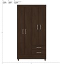 Ver imagem 2 de Guarda Roupa Solteiro 4 Portas e 2 Gavetas Astro - Ébano Touch