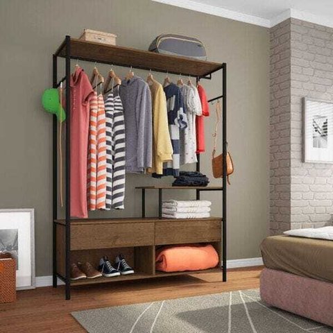 Guarda-Roupa Closet Modulado Barcelona Artefamol Sf Preto