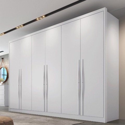 Guarda-Roupa Casal 6 Portas e 6 Gavetas 100% MDF Reno Branco