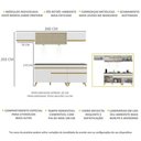 Ver imagem 6 de Armário de Cozinha Completa 260cm com Leds Veneza Up Multimóveis V2033 Branco/Dourado