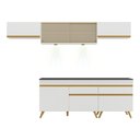 Ver imagem 3 de Armário de Cozinha Completa 260cm com Leds Veneza Up Multimóveis V2033 Branco/Dourado