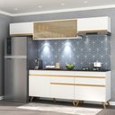 Ver imagem 7 de Armário de Cozinha Completa 260cm com Leds Veneza Up Multimóveis V2033 Branco/Dourado