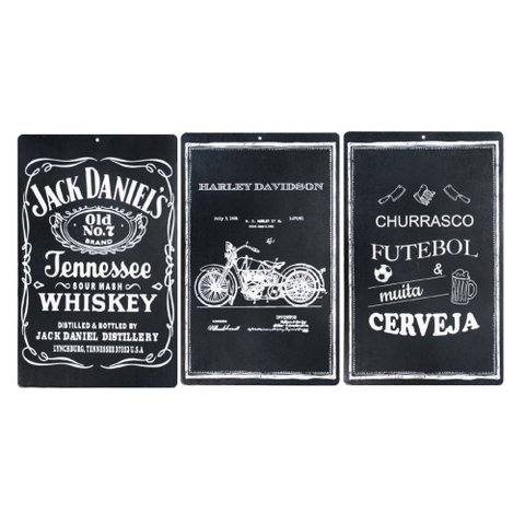 Quadro Placa Decorativa Plaquinha Decorar Sala Cozinha com 3 Modelo: Kit01