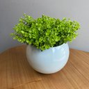 Ver imagem 5 de Arranjo Centro de Mesa Vaso Branco Verdinho Artificial Completo Decore Fácil Shop