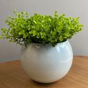Ver imagem 4 de Arranjo Centro de Mesa Vaso Branco Verdinho Artificial Completo Decore Fácil Shop