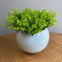 Ver imagem 2 de Arranjo Centro de Mesa Vaso Branco Verdinho Artificial Completo Decore Fácil Shop