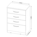 Ver imagem 4 de Cômoda Astral 4 Gavetas Ébano Touch Demóbile