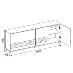 Buffet Balcão New Salute Off-White - 2