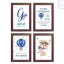 Ver imagem 1 de Kit com 4 Quadros Decorativos Infantil Ursinho Baloeiro:tabaco