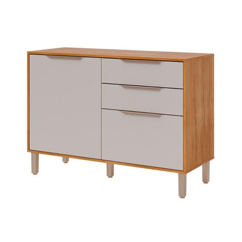 Gabinete de Cozinha Modulado Balcão C/ Tampo Divina C/ 2 Portas e 2 Gavetas 120 Cm Cinamomo/off