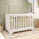 Ver imagem 1 de Berço Americano 3 em 1 Popy Retrô 100% Mdf Branco Brilho - Móveis Peroba