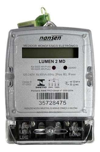 Medidor de Energia Monofásico 2fios Nansen Lumen 2 Md (f+n) - 5