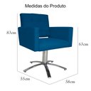 Ver imagem 5 de Poltrona Decorativa Camila Pés Metal Giratório Suede Azul Royal - DS Estofados