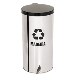 Lixeira Coleta Seletiva Pedal 100l de Aço Inox - Amarelo - 6