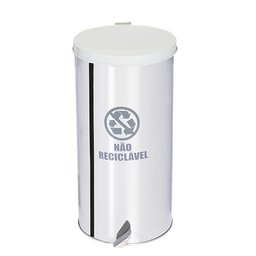 Lixeira Coleta Seletiva Pedal 100l de Aço Inox - Amarelo - 2