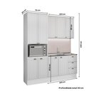 Ver imagem 6 de Cozinha Milla Nexa 9 Portas 3 Gavetas MDF 190cm Branca Móveis Carraro