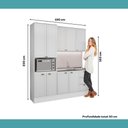 Ver imagem 2 de Cozinha Milla Nexa 9 Portas 3 Gavetas MDF 190cm Branca Móveis Carraro