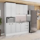 Ver imagem 1 de Cozinha Milla Nexa 9 Portas 3 Gavetas MDF 190cm Branca Móveis Carraro