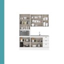 Ver imagem 4 de Cozinha Milla Nexa 9 Portas 3 Gavetas MDF 190cm Branca Móveis Carraro