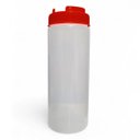 Ver imagem 4 de Kit 3 Bisnaga Dosadora Profissional Lisa 600ml Molho Bpa Free Vermelha