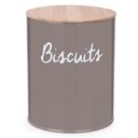 Ver imagem 1 de Pote Biscuits Porta Condimentos Lata de Biscoito com Tampa de Bambu Haus Concept Canister Warm Gray